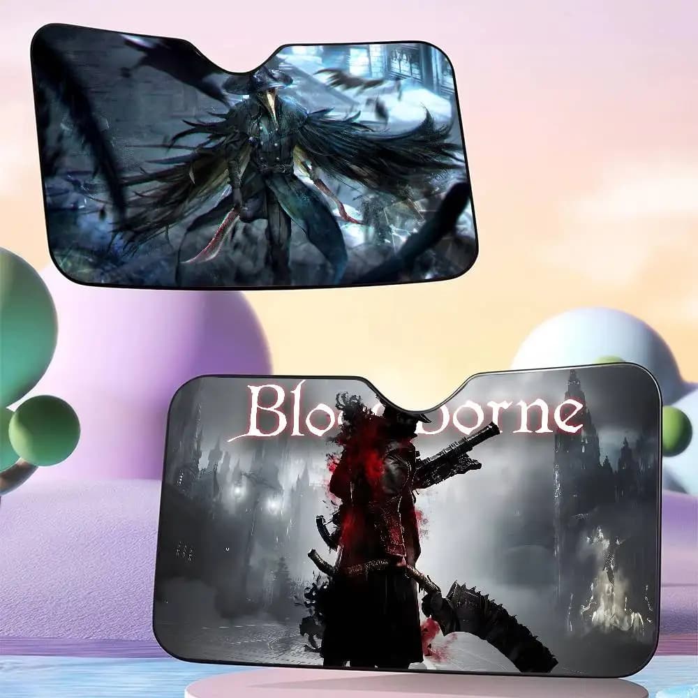 Parasole per parabrezza auto Bloodborne Classic Game, simpatico parasole anime per parabrezza anteriore auto 70x130cm, riflettore di calore