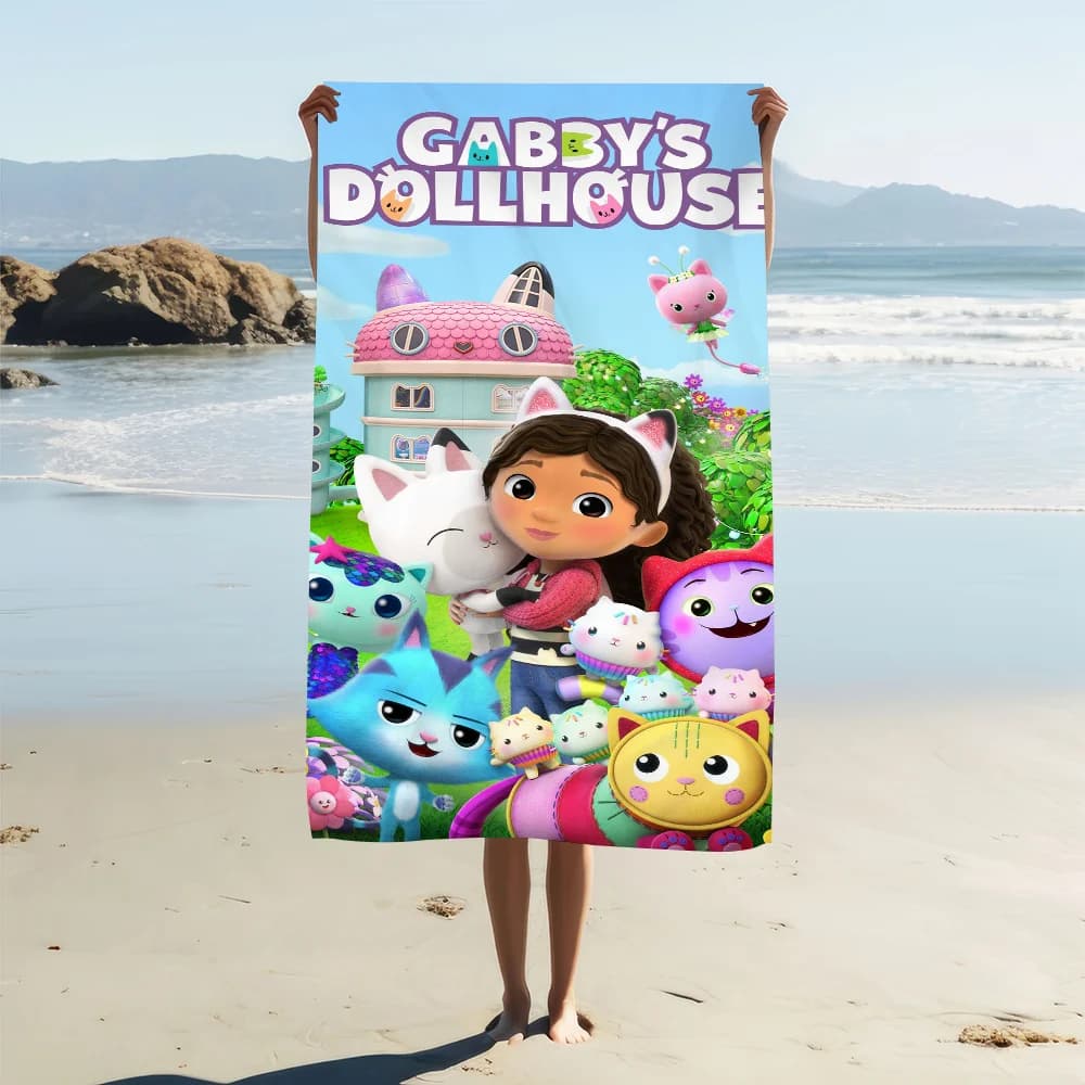 Asciugamano per casa delle bambole G-Gabbys simpatico cartone animato, regalo morbido per piscina per viaggi, palestra, doccia, campeggio, asciugatura rapida, sport, grande telo mare