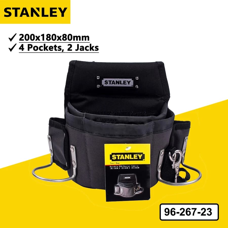 Borsa porta attrezzi STANLEY con cintura in vita e 4 tasche Borsa porta attrezzi multifunzione a 2 slot 95-267-23