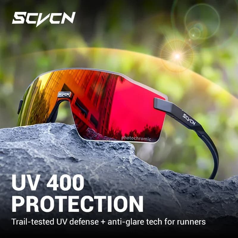 Scvcn Kapvoe Occhiali da ciclismo da corsa leggeri Occhiali da sole per uomo Nasello regolabile ad ampia visione Donna UV400 Occhiali da escursionismo