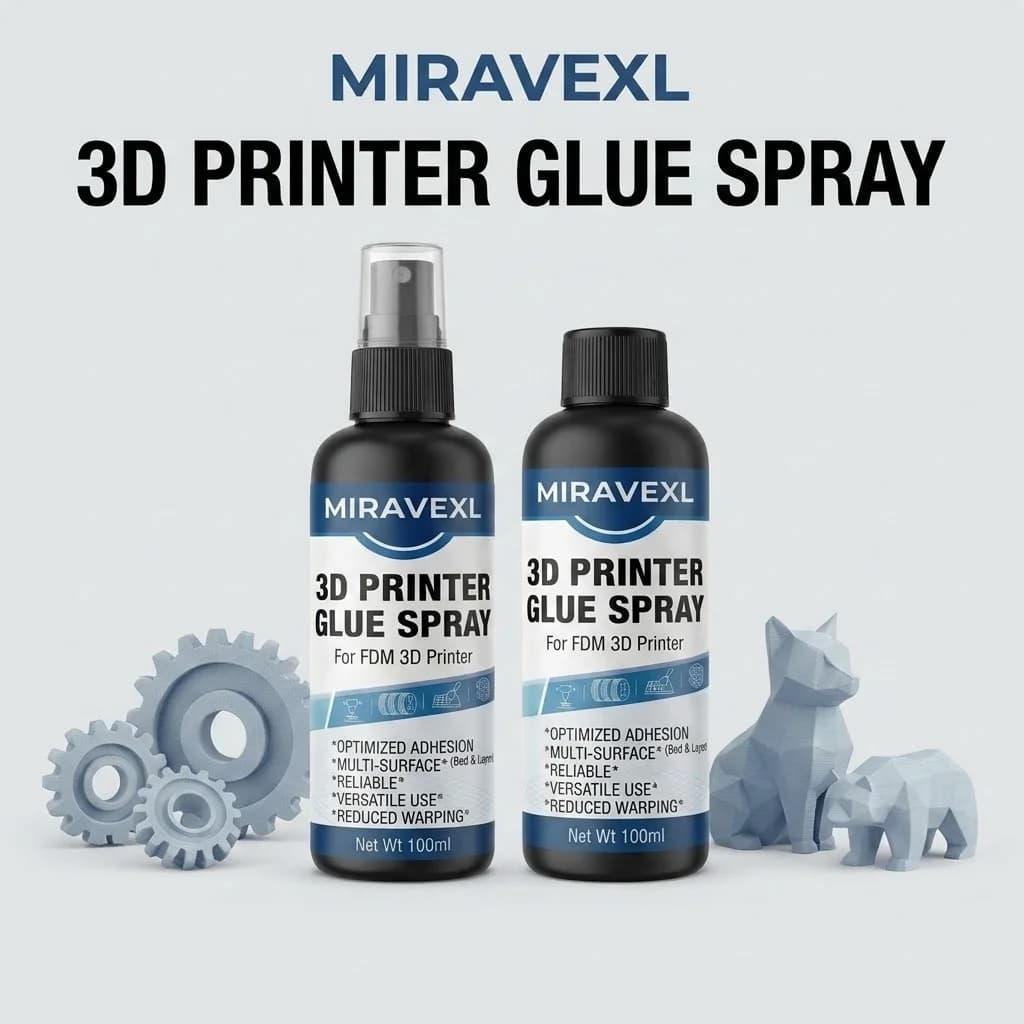 Spray Adesivo per Piano di Stampa 3D, Agente Anti-Deformazione, Forte Aderenza, Asciugatura Rapida, Senza Residui per Filamenti PLA ABS PETG