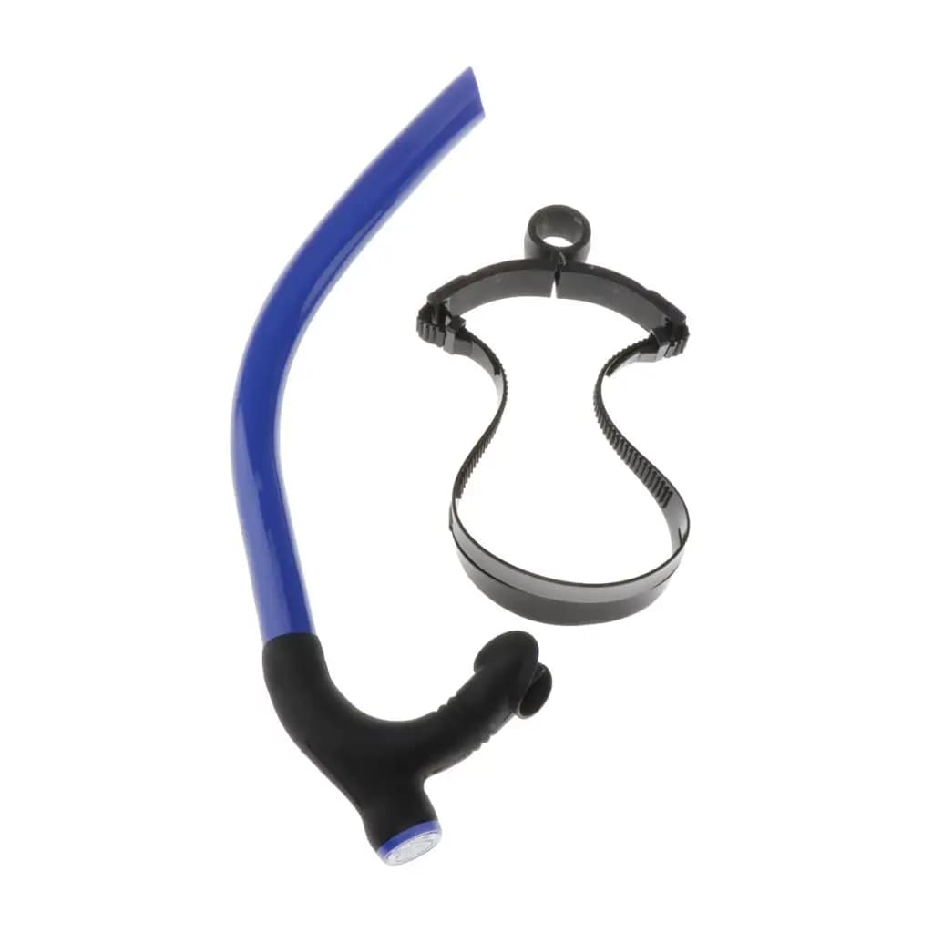 Tubo per Respirazione Subacquea in Silicone con Cinturino per la Testa e Montaggio Centrale per Nuoto e Immersioni Professionali