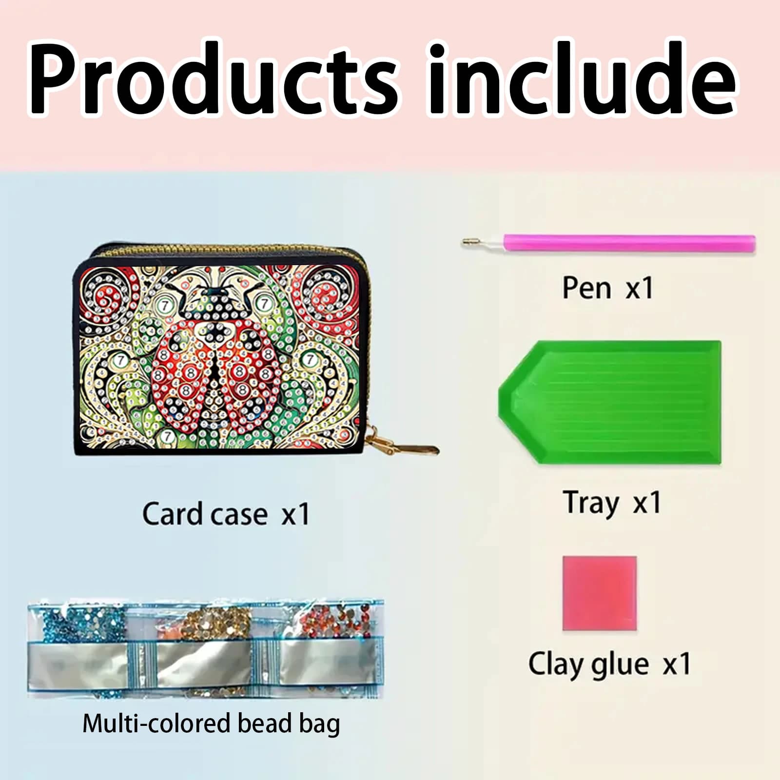 Kit di borse tascabili per pittura artistica con diamanti, tema animale Forma speciale Arte con diamanti Piccole carte e monete Borsa per riporre oggetti Tote Art Bag Gift