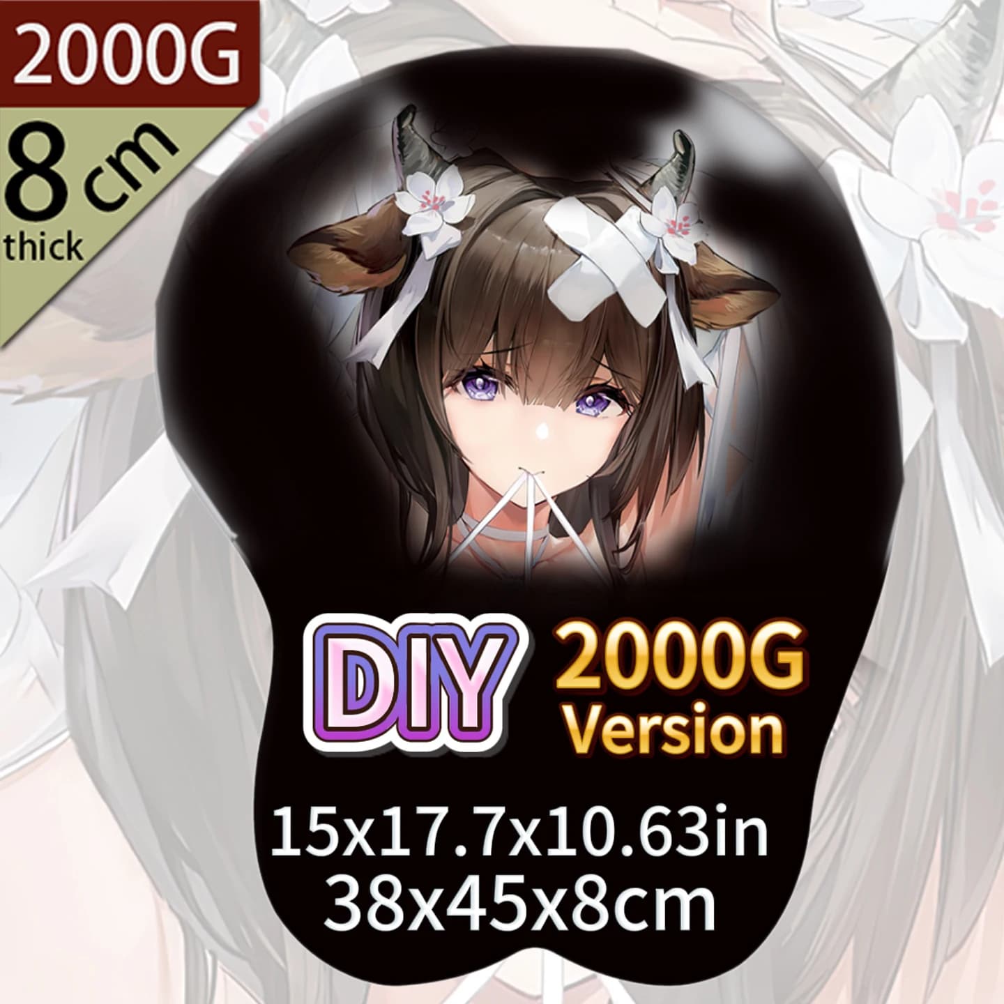 Tappetino per mouse di grandi dimensioni, anime, ragazza sexy, creativo, da gaming, anime, grande, 3D, in gel, carino, con poggiapolsi, pesa 2000g, tappetino da scrivania.