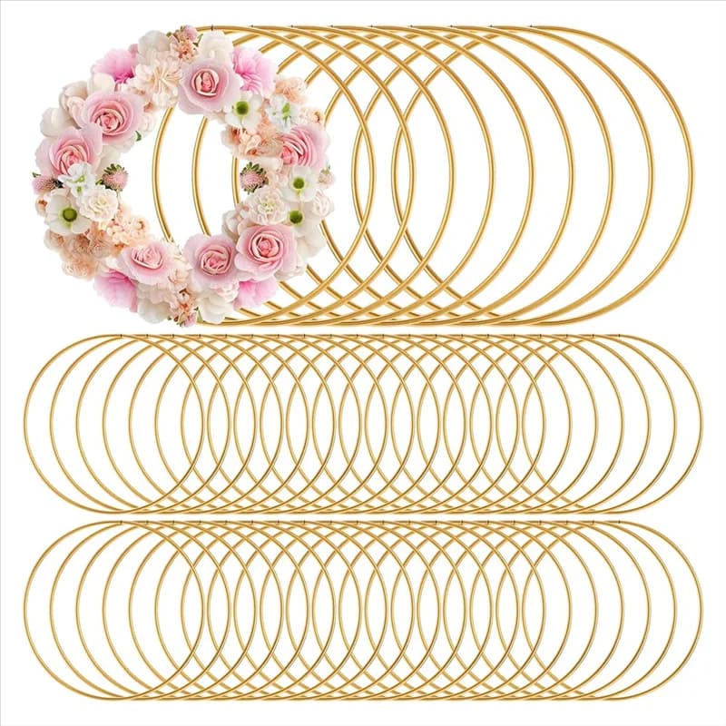 ABUI-Metal Rings For Crafts 3 Inch Rings Hoops Floral Macrame Hoops For DIY Crafts Macrame Dream Catcher Supplies