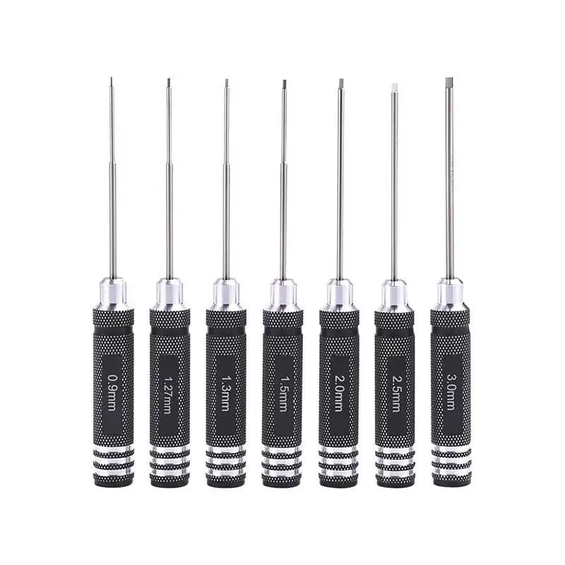 Set di Cacciaviti Esagonali di Precisione per Modelli RC 0.9-3mm, Kit Cacciaviti Miniatura, Chiavi Allen per Riparazione Droni e Aeroplani - TOY