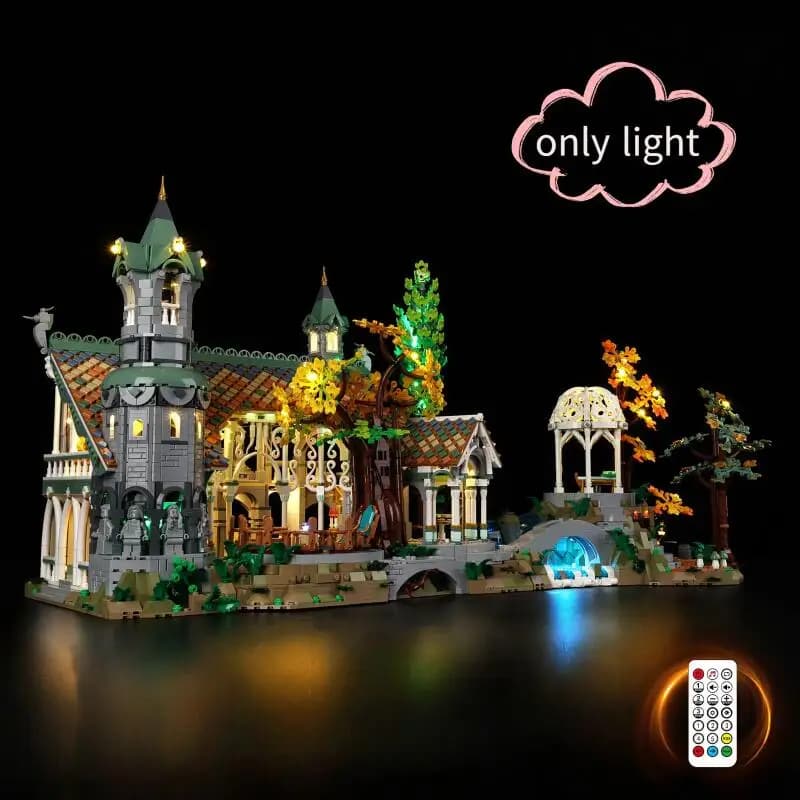 Set of creative LED lights compatible with Lego 10316 THE GROSS OF THE RINGS RIVENDELL Model Toys Decorative lamp (light only, without blocks)