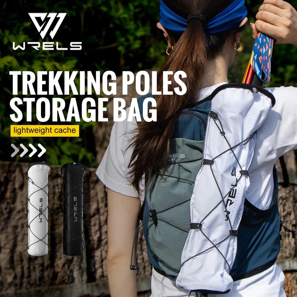 WRELS Lightweight Hiking Pole Storage Bag Outdoor Hiking Cane Storage Bag Off-road External Design Trekking Pole Quiver Bag