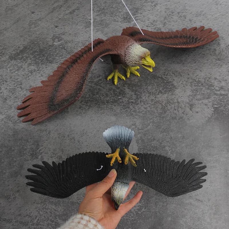 3D Fake Flying Falcon Hawk Bird Repellent Decoy Pest Control Garden Scarer Scarecrow Ornament for Hunting Yard Decoration