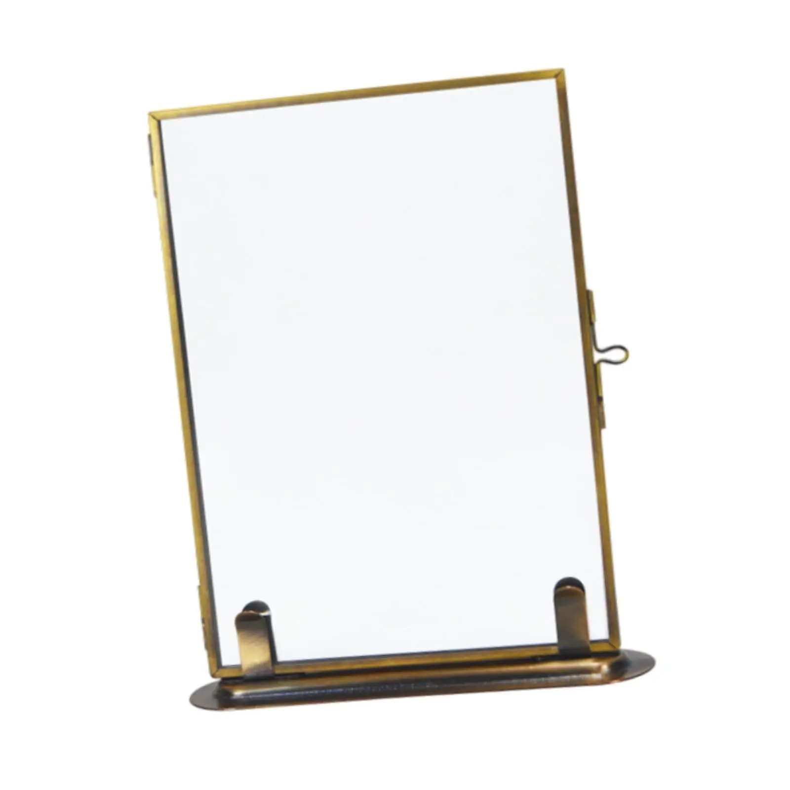 Double Glass Floating Picture Frame Retro Gold Photo Art Frame A4 Decorative Frame for Framed Artwork and Dried Flowers