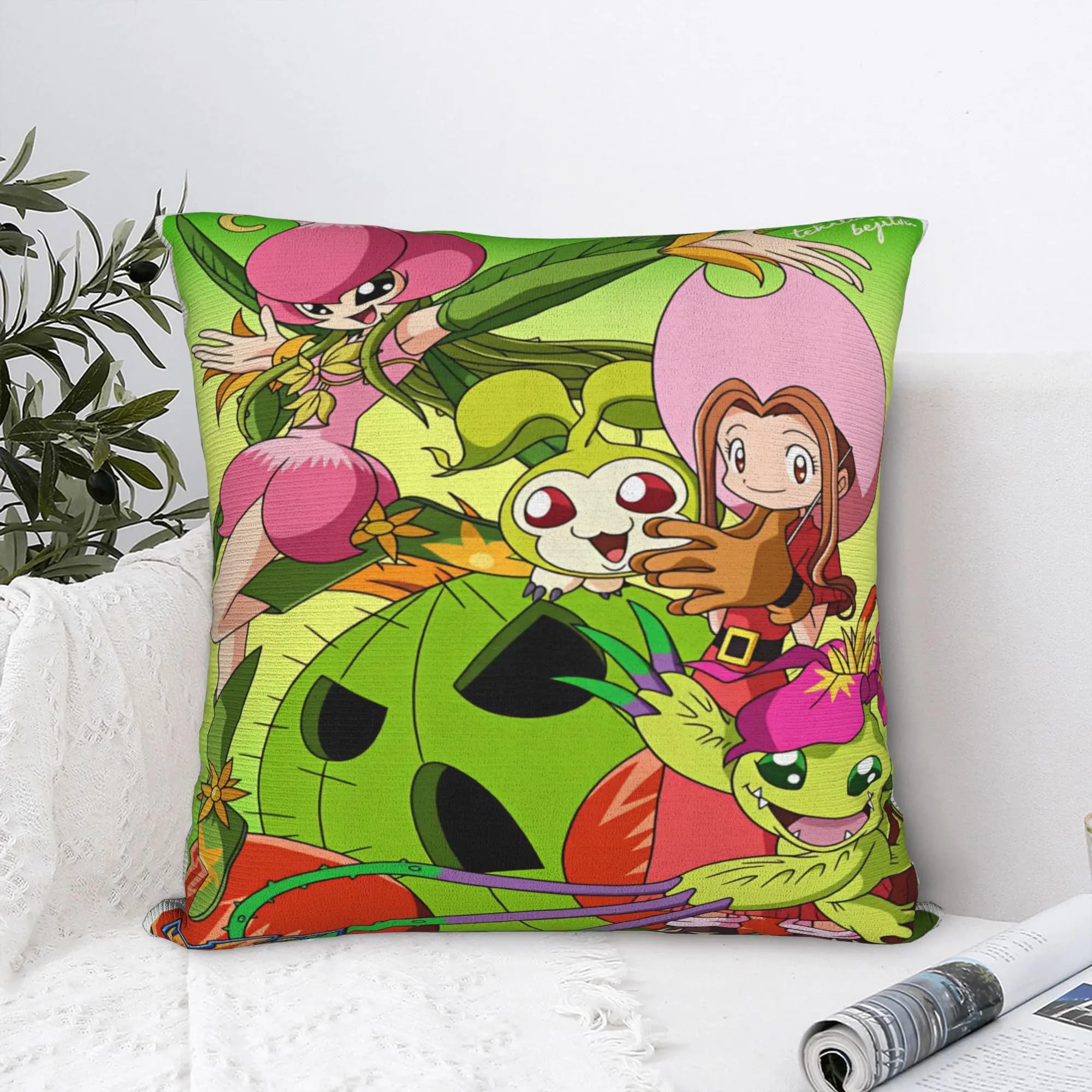 Digimon Adventure Pillow Cover Comfy Cushion Cover Morden Pillow Case For Sofa Home Decor