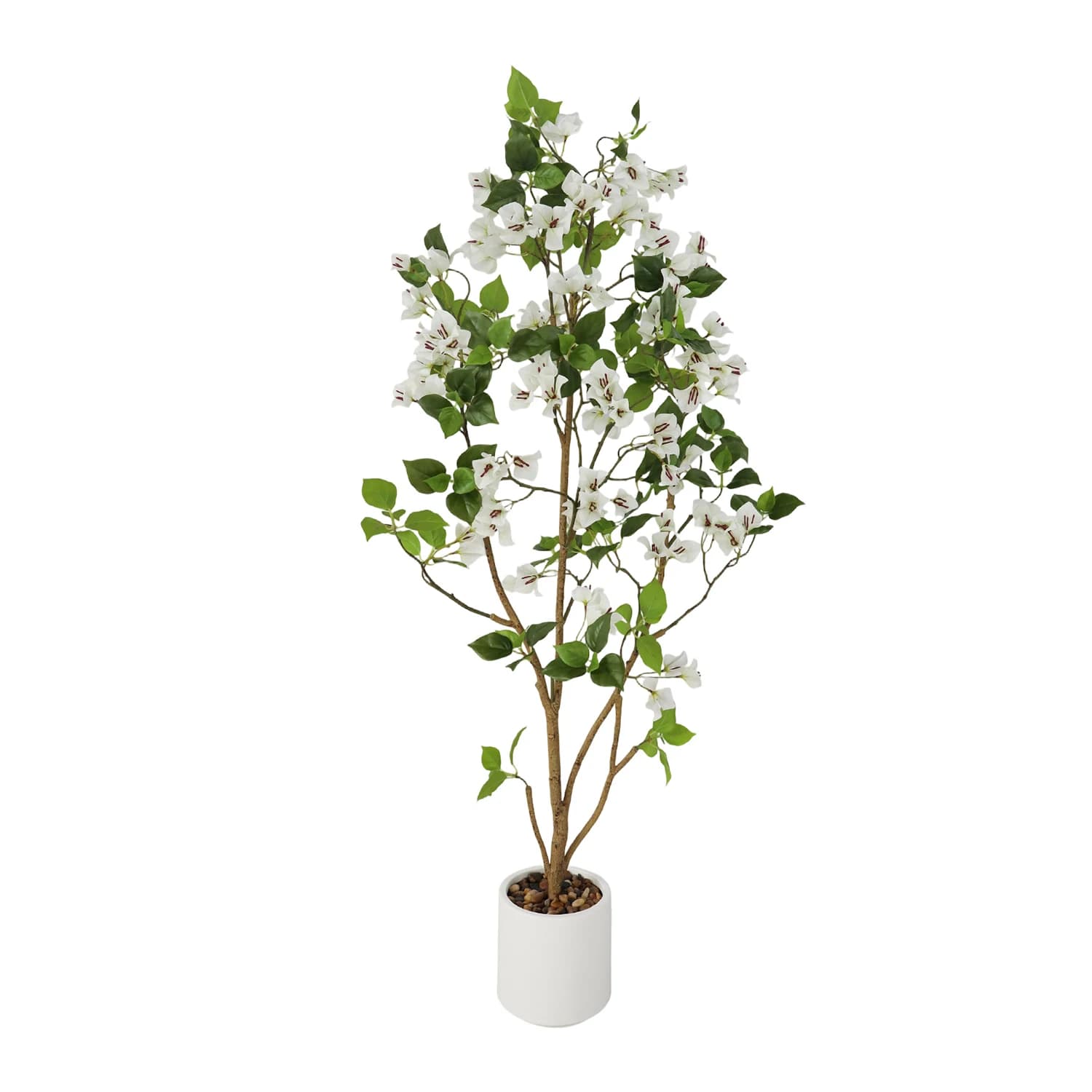 Albero di Bouganvillea Artificiale Realistico Alto 150cm con Vaso per Decorazione Interna ed Esterna, Pianta in Seta Sintetica e Plastica
