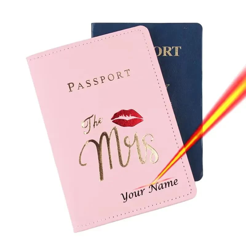Mr/Mrs Coppia Passaporto Cover Portafoglio da viaggio in PU moda Passaporto Nome personalizzato Porta passaporto Nomi personalizzabili