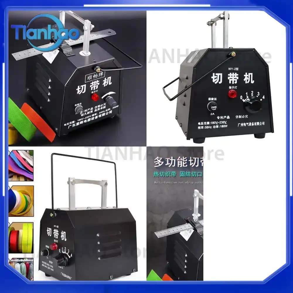 Multi-function Hot Strip Cutting Machine for Manual Tape Cutting Temperature Adjustable Heat Cut Velcro Label Cutter with 2