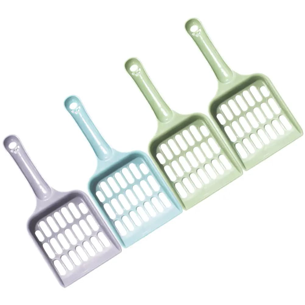 Set di 4 Paletta per Lettiera per Gatti Riutilizzabili in Plastica, Setaccio per Sabbia per Pulizia Escrementi di Gatto, Facile da Riporre, Igienico per Uso Domestico