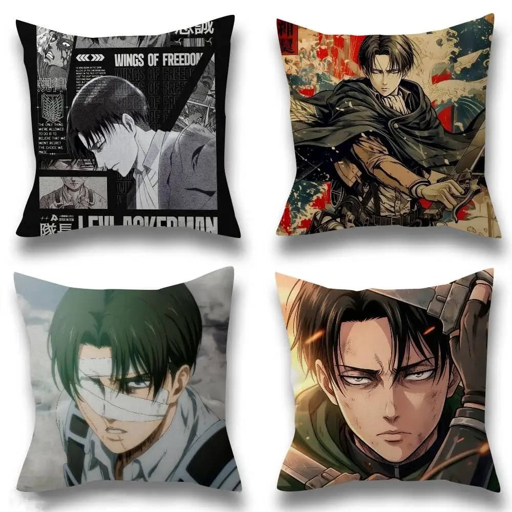 Fodera per cuscino Anime Attack on Titan Levi Ackerman, federa decorativa personalizzata per divano e soggiorno