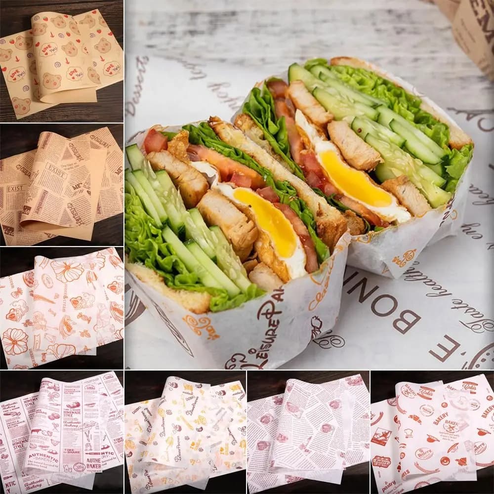 Paper Wrapping Paper Wax Paper Non-stick Newspaper Style Food Packaging Wax Paper Oil-proof Baking Paper Wrapping Paper