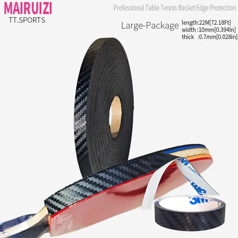 Professional protection of ping pong raque edges Side tape for ping pong PU ping pong brace protects anticollision tape Large pack 22 m * 10 mm