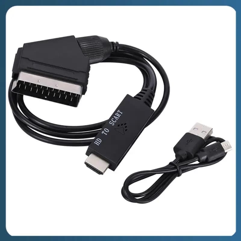 Y22A adapter cable Low power consumption with USB power cord -Compatible with video audio adapter Scart Plug And Play Easy to use