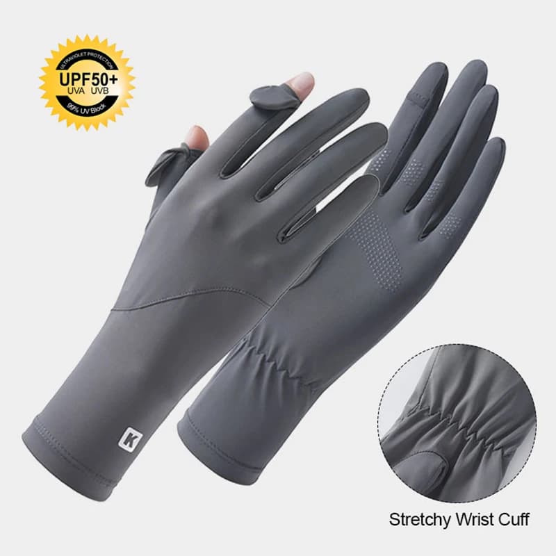 Guanti Estivi da Donna con Protezione UV, in Seta Ghiacciata, per Guida e Ciclismo, con Dita Ribaltabili, Touchscreen, Antiscivolo, Traspiranti, per Passeggiate