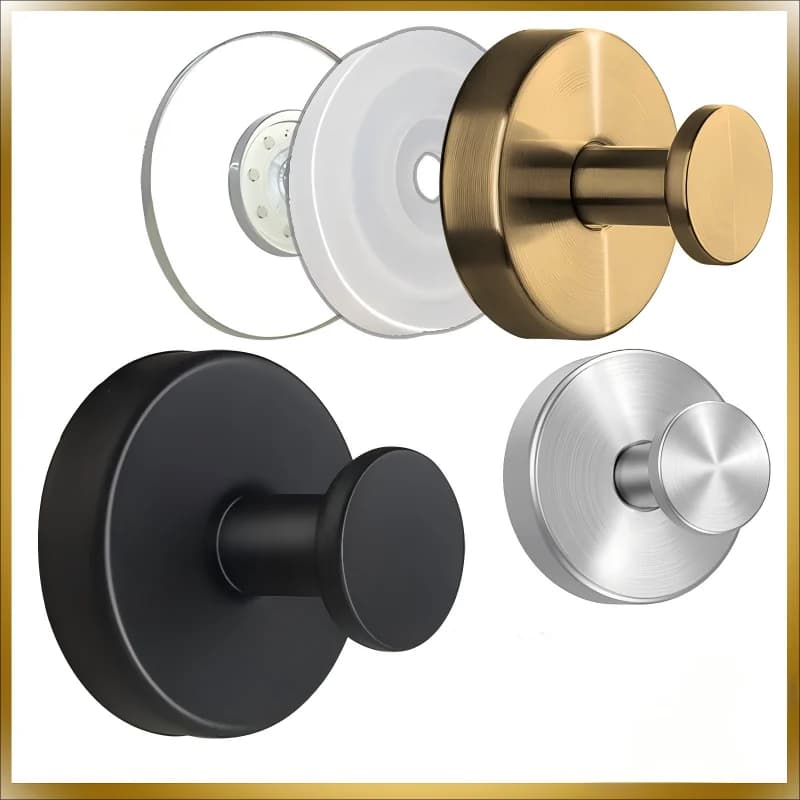 4 pcs Stainless Steel Punch Free Wall Hooks Waterproof Suction Cup Rustproof Adhesive Hanger For Bathroom Kitchen Storage