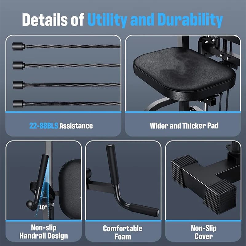 Pull Up Dip Station Assistive Trainer Multi-function Home Gym Strength Training Fitness Equipment 800 kg