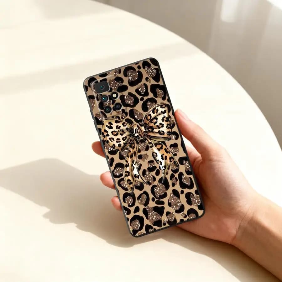 Custodia per telefono Leopard Letter Hearts Bow per Xiaomi Redmi K60 9 8 A2 A3x 14C 13C 12C 15C 10 A7 A5 K40 Note 15