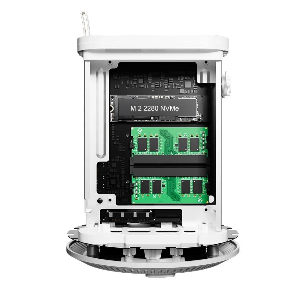 NAS ad alte prestazioni a 2 alloggiamenti per SMB con CPU AMD R7 5825U N100 32 GB DDR4 Porta 2,5 GbE X 2, server di archiviazione di rete (senza disco)