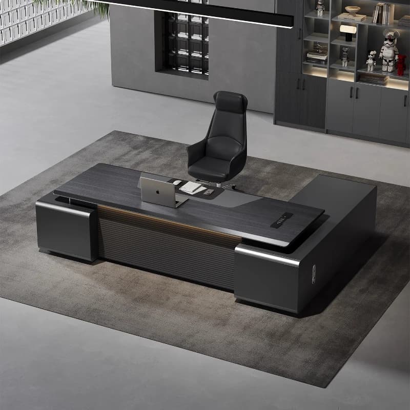 Scrivania per computer a forma di L di lusso con portaoggetti Scrivania da lavoro Organizzatore da tavolo Scrivanie per ufficio Scrivania per ufficio domestico Mobili moderni
