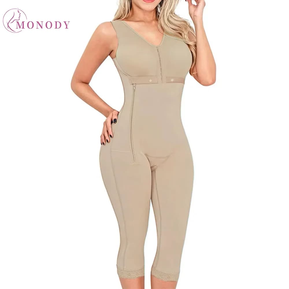 Intimo modellante per tutto il corpo da donna con spalline larghe Chiusura con cerniera laterale Guaina per tunica Dimagrante Butt Lifter Intimo Faja Colombiana Mujer
