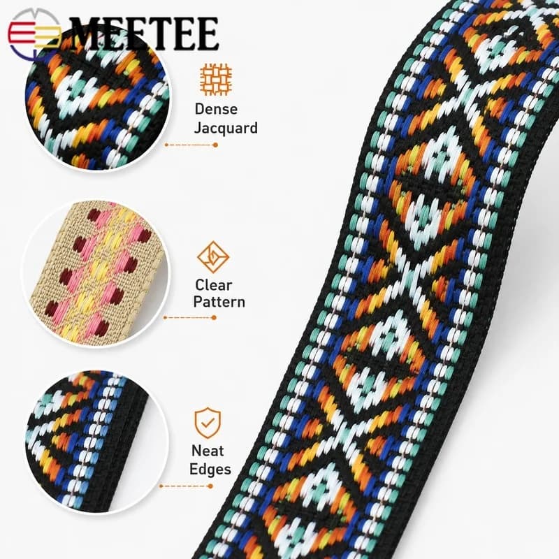 2/5/10/20M 20mm Polyester Jacquard Webbing Dog Collar Ribbon Cat Neck Strap Pet Harness Trim Decorative DIY & Sewing Accessories