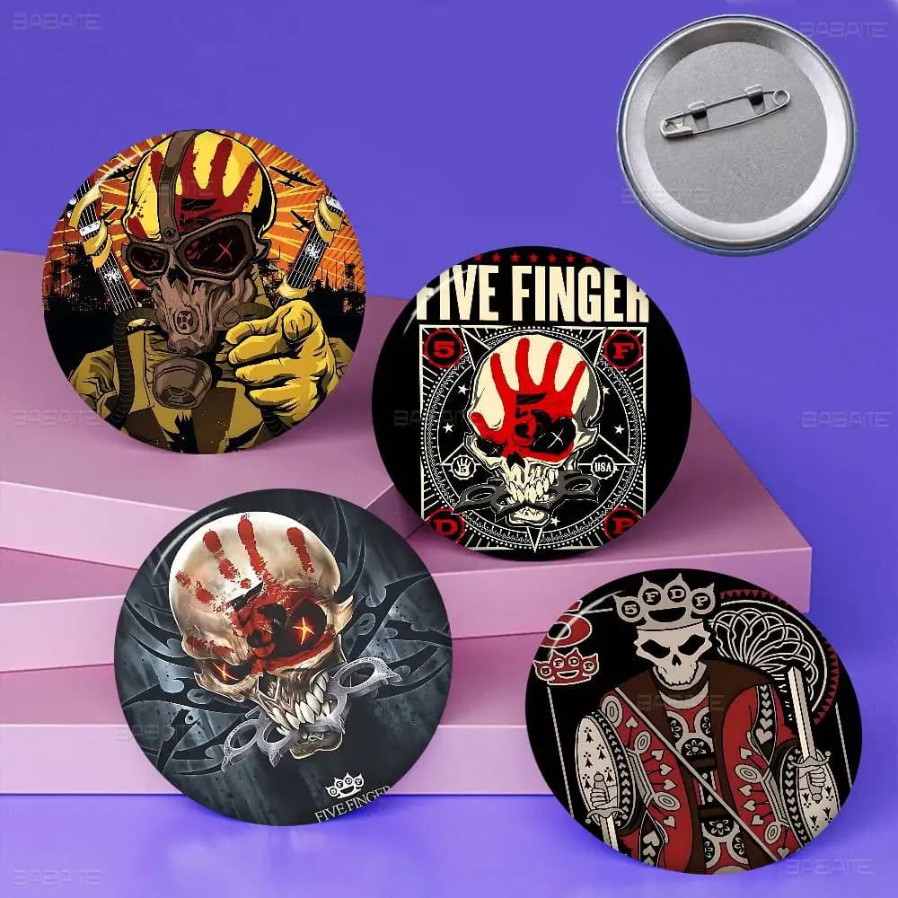 Vintage F-Five Finger Death Punch Band Flatwall Soft Button Pin Spilla Distintivo in metallo Accessori per gioielli personalizzati Borsa per cappello Risvolto