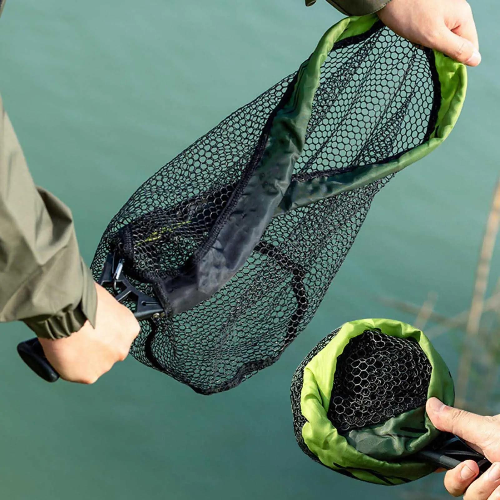 Reti da pesca a mosca portatili Rete pieghevole a mano Rete da immersione Guadino da pesca a mosca Rete da pesca con rete di cattura e rilascio Strumenti da pesca