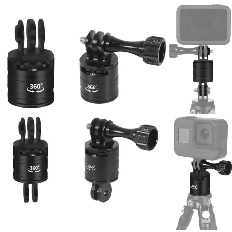 Supporto per telefono con supporto per adattatore per treppiede girevole a 360 gradi per GoPro 13 12 Insta360 X5 X4 OSMO Action 5pro Pocket 3 Accessorio per fotocamera