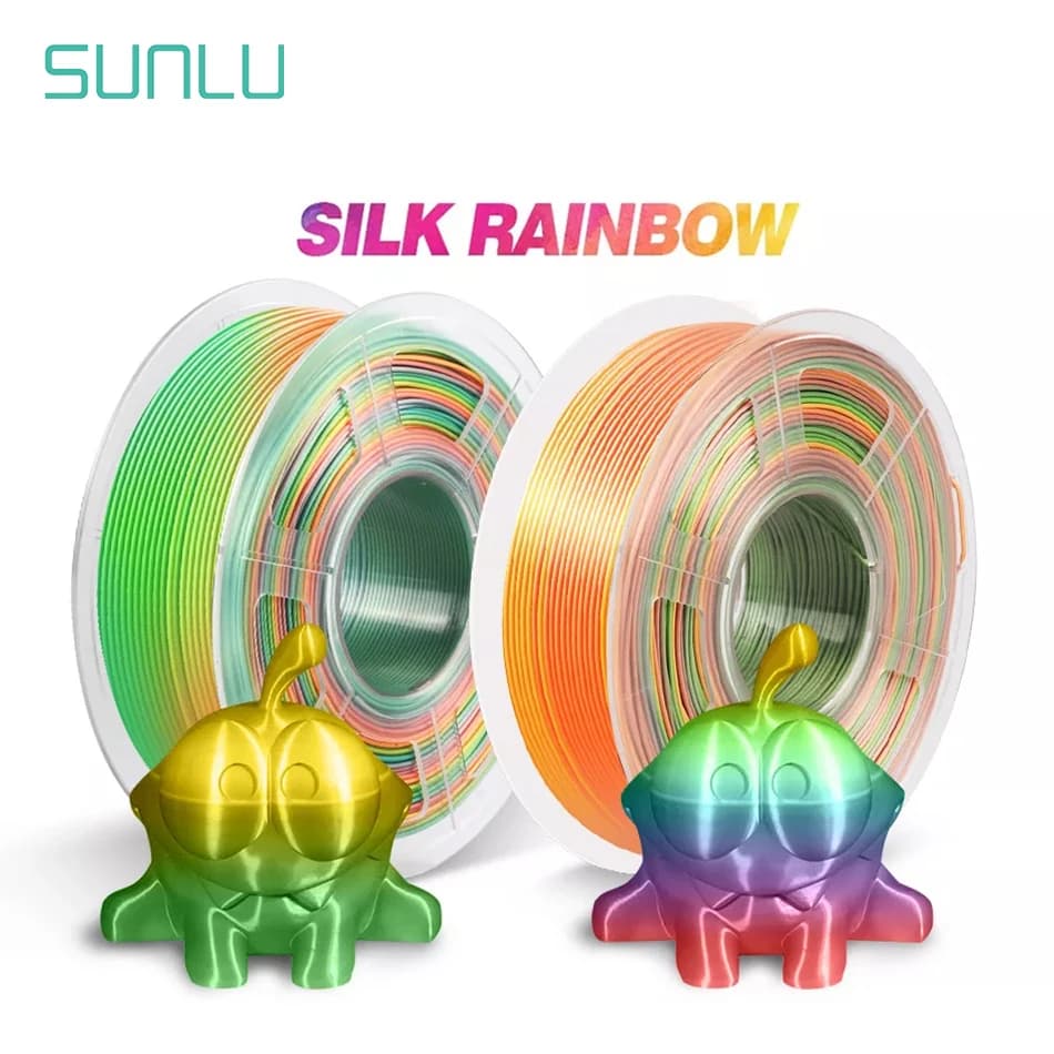 SUNLU SILK PLA 1KG Filament 1,75MM Rainbow effect Fluid print Bright color Every 18 meters changing