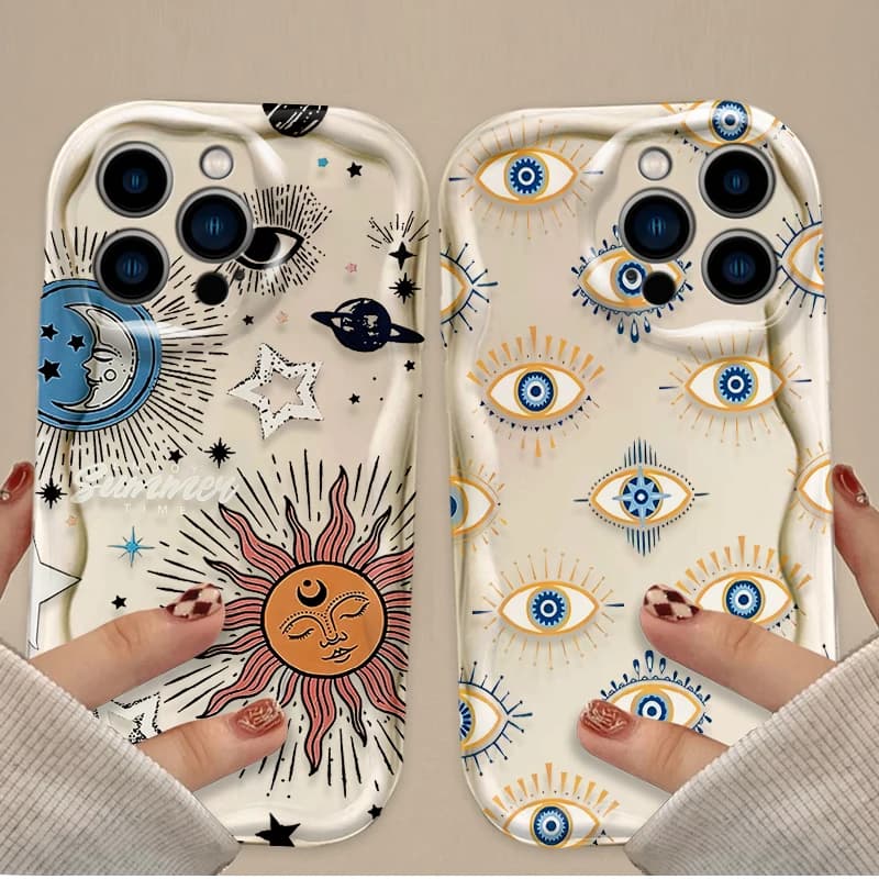 Custodia per telefono tarocchi Sun Moon per iPhone 16 15 14 13 12 11 Pro Max Plus 16E XR XS X 7 8 Cover posteriore in silicone morbido antiurto