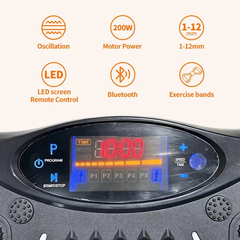 Whole Body Vibration Plate Machine 200W Motor 1-12mm Amplitude Home Use Portable Fitness Shaker Platform for Lose Weight Fast