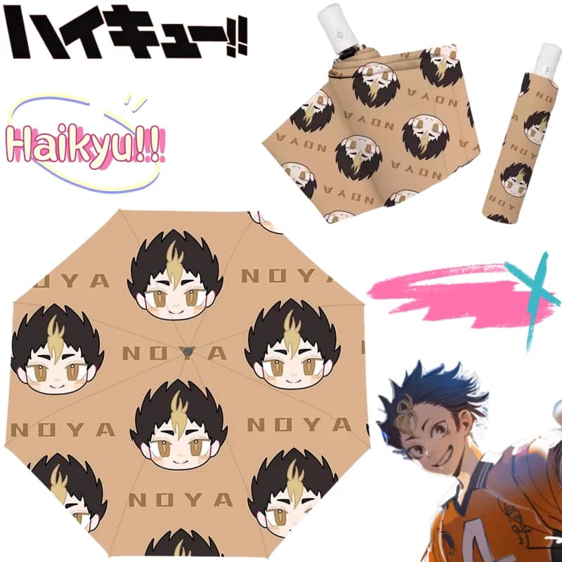 Haikyu Yu Nishinoya Fully Automatic Creative Ins Shade High Value Printed Cartoon Cardboards Lifted And Rainy Foldable Sunbed For Solar Protection