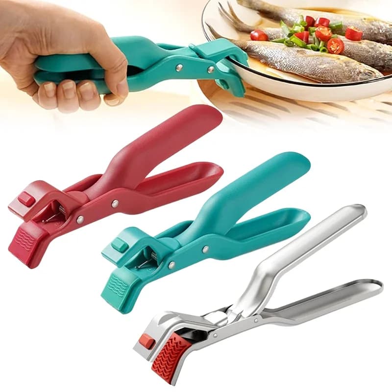 Pinza Antiscottatura in Acciaio Inossidabile, Antiscivolo, per Piatti e Ciotole, per Vaporiera, Forno, Friggitrice ad Aria, Padella, Utensile da Cucina