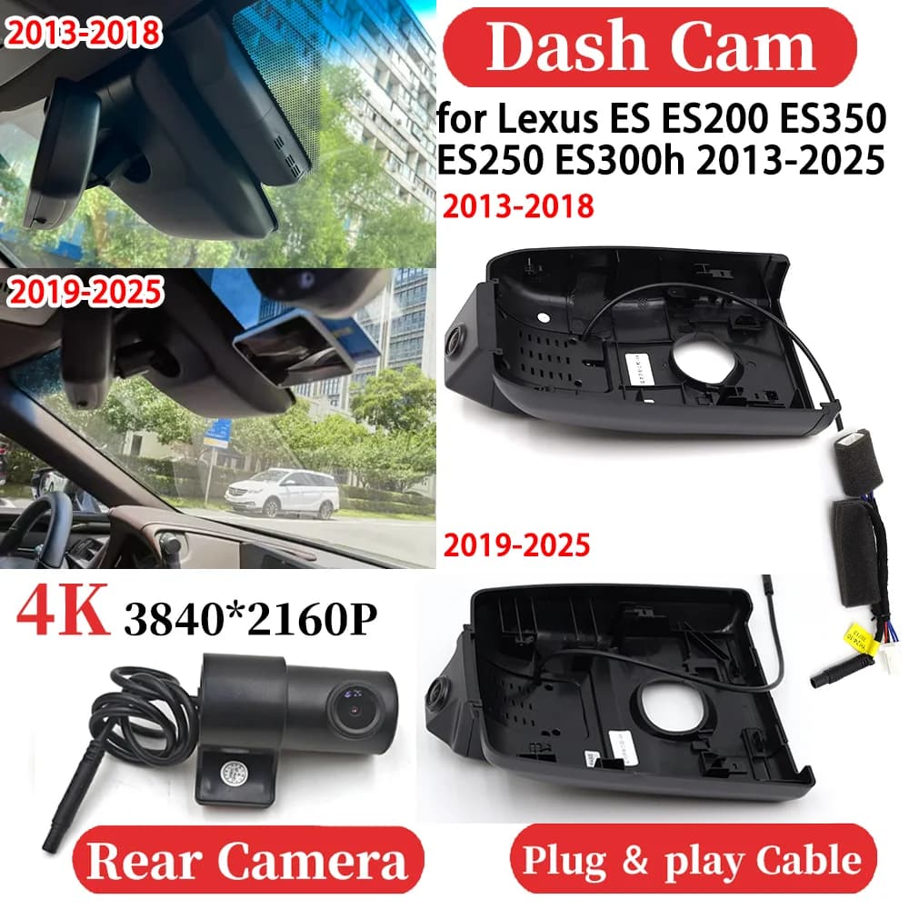 ZJCGO for Lexus ES200 ES350 ES300h 2013-2025 UHD Auto 4K Video Recorder DVR Dash Cam Dash Dash Cam Dash Camera Night Vision