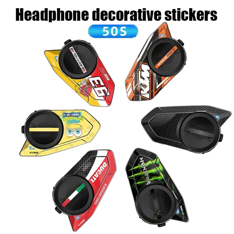 Per SENA 50S adesivi protettivi per scatola auricolare Bluetooth per moto adesivi decorativi per auricolari colorati impermeabilizzazione