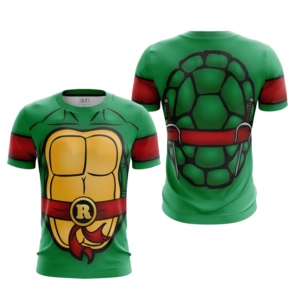 Bandai Teenage Mutant Ninja Turtles Raphael 3D Quick Dry T-Shirt For Men Women Kids Summer Sports Anime Tee Role-playing