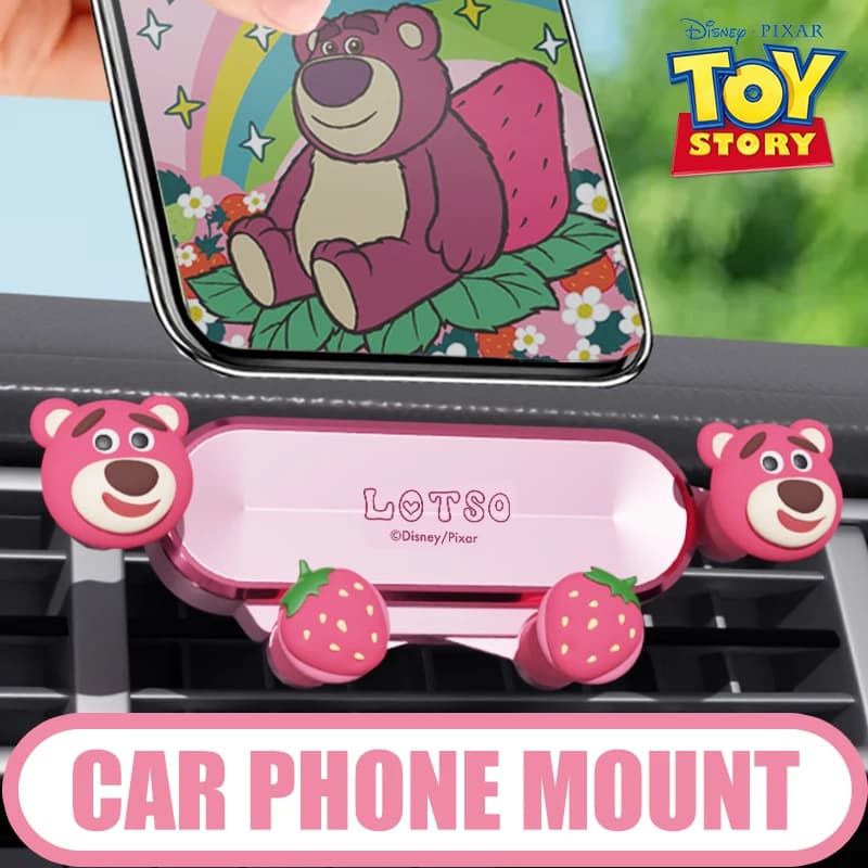 Supporto per telefono da auto Disney Lotso Huggin Bear, clip per presa d'aria, morsetto per presa d'aria, supporto per cruscotto, accessori interni
