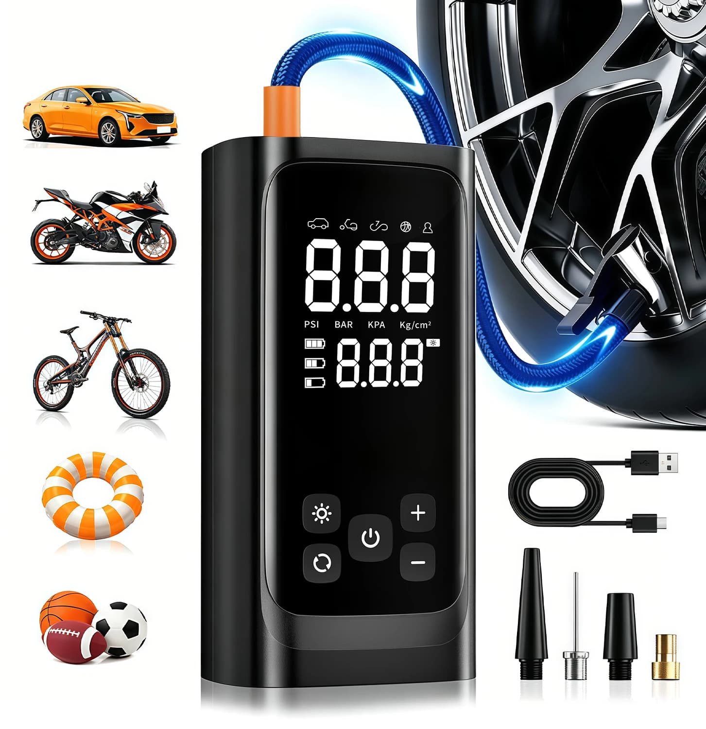 Avviatore di Emergenza per Auto YINGBOOST con Pompa d'Aria, Picco 4000A, Booster per Batteria Auto e Gonfiatore Pneumatici 150PSI, Avviatore con Compressore d'Aria