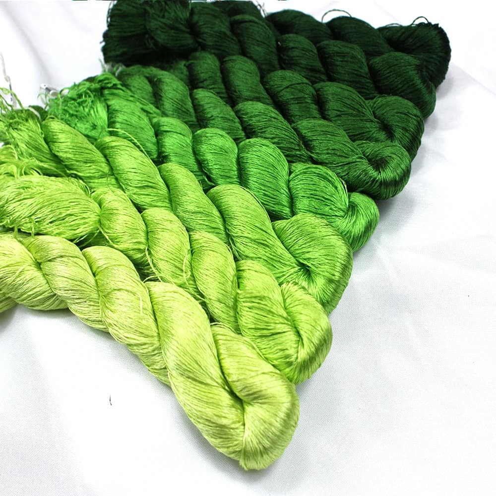 1pcs 100% Silk Thread Hand Embroidery Embroider Cross Stitch 400m Silk Embroidery Thread // Leaf Embroidery/Green Series