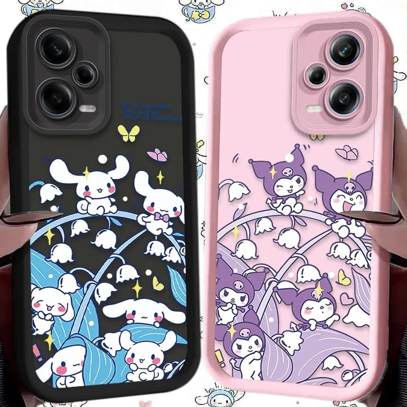 Kuromi Cinnamoroll Phone Case For Xiaomi Redmi Note 13 14 12 11 Pro Plus 5G 12S 11S 10S 10 9 Redmi 14C 12C 12 4G A3X