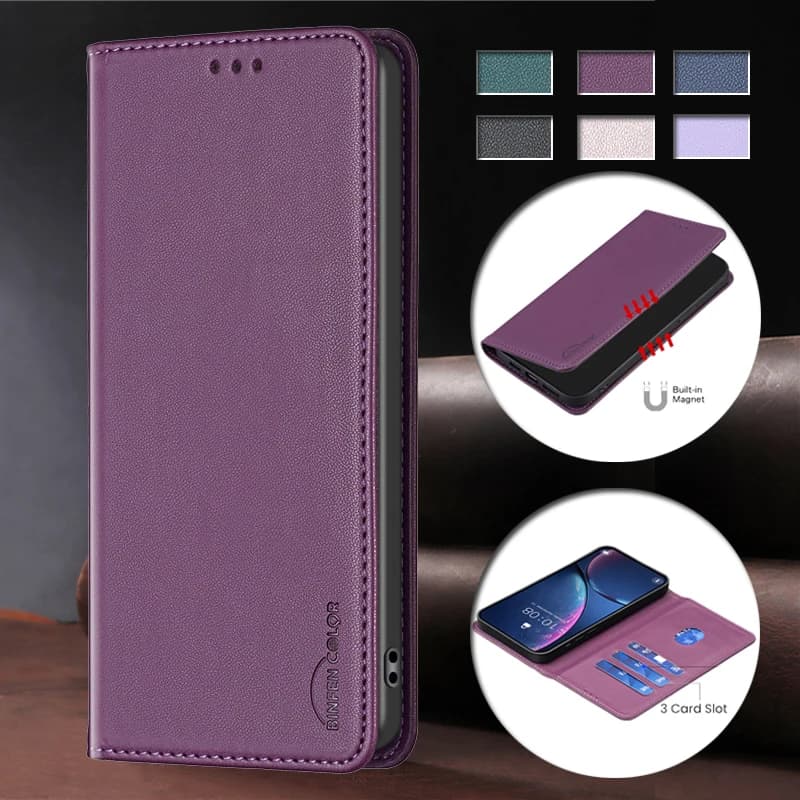 Luxury Leather Flip Phone Case For Xiaomi 15 15T 14 13 13T 12T 11T Pro 12 11 Lite 5G NE Magnetic Cover Solid Color Wallet Bags