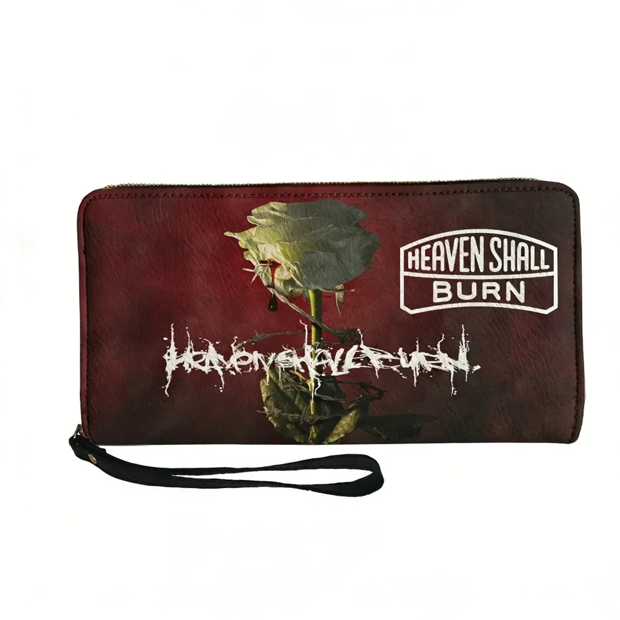 Heaven Shall Burn Metal Band Custom Wallet Purse Mens Women Teenagers Zipper Long Wallets Double Print Portable Wallet Gift Bag