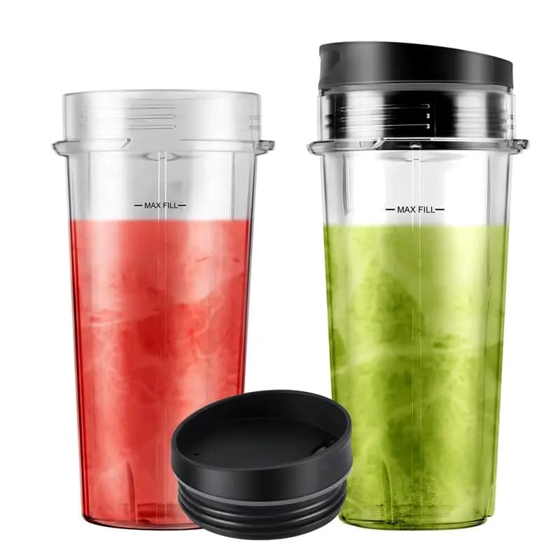 BABZ-2-Pack 16Oz Blender Replacement Cups With Sip Lids, Compatible For Nutri Ninja Blender BL770 BL780 BL660