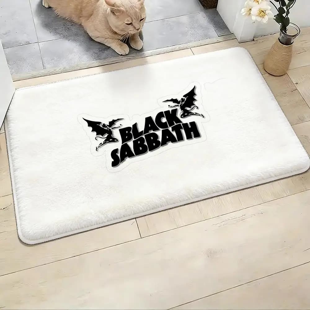 Tappetino Hot Band B-Black S-Sabbath, tappeto in morbida flanella, tappetino assorbente antiscivolo per bagno, camera da letto, decorazioni per la casa